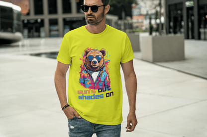 Sun's Out Shades On Bear Tee - Essentia Attire