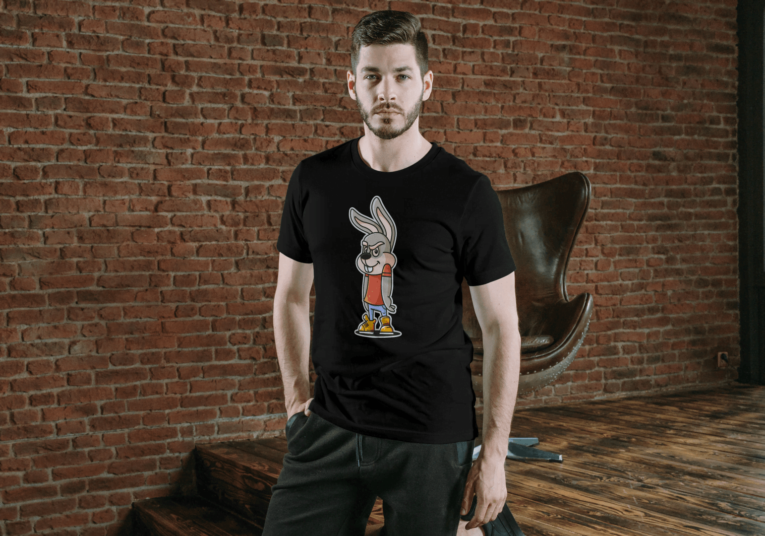 Funny Mischievous Bunny: Smart Character Tee - Essentia Attire