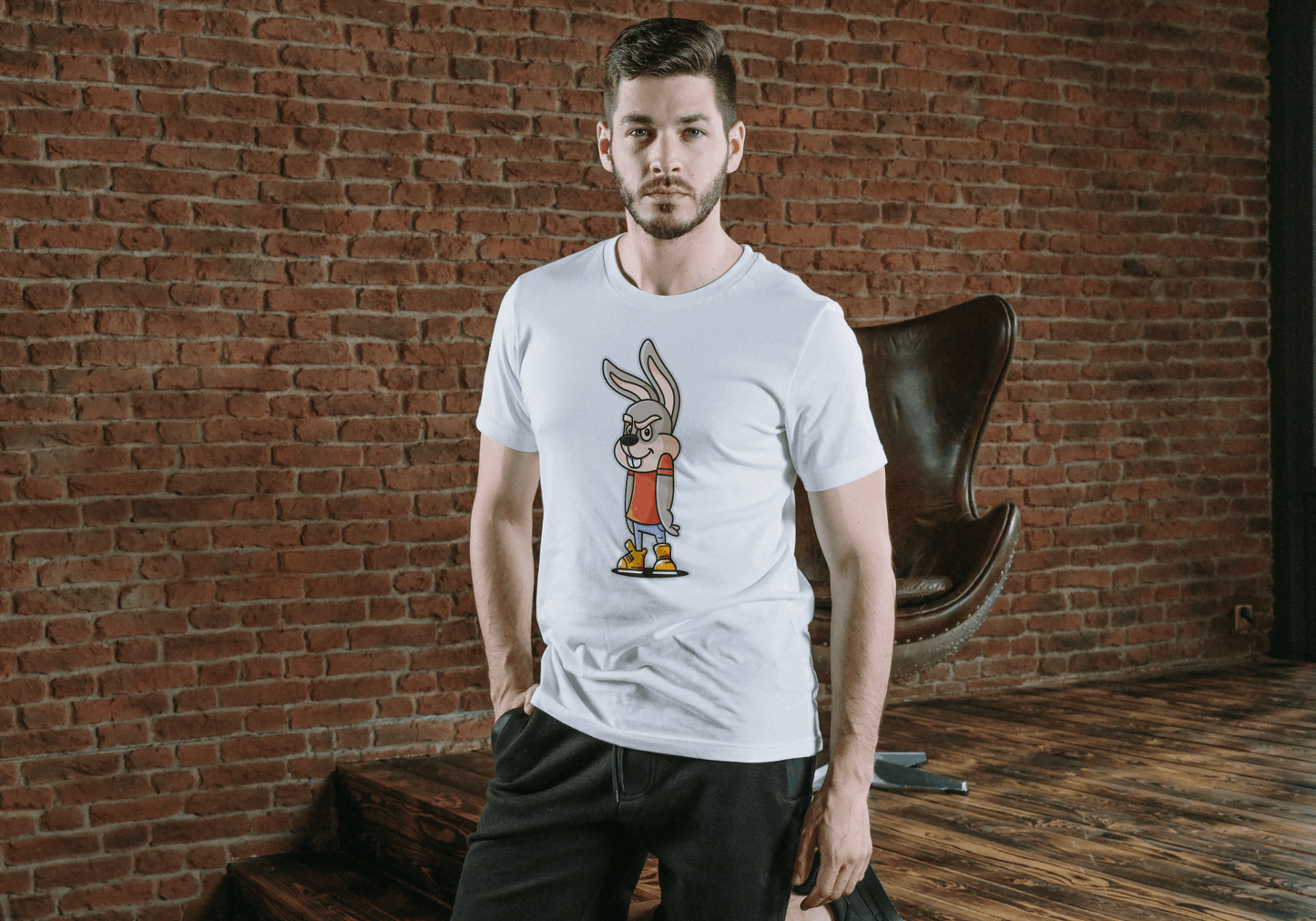 Funny Mischievous Bunny: Smart Character Tee - Essentia Attire