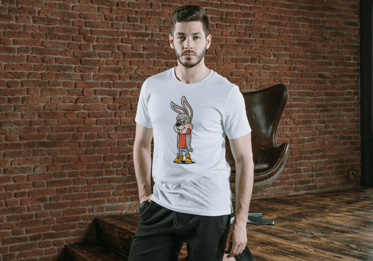 Funny Mischievous Bunny: Smart Character Tee - Essentia Attire