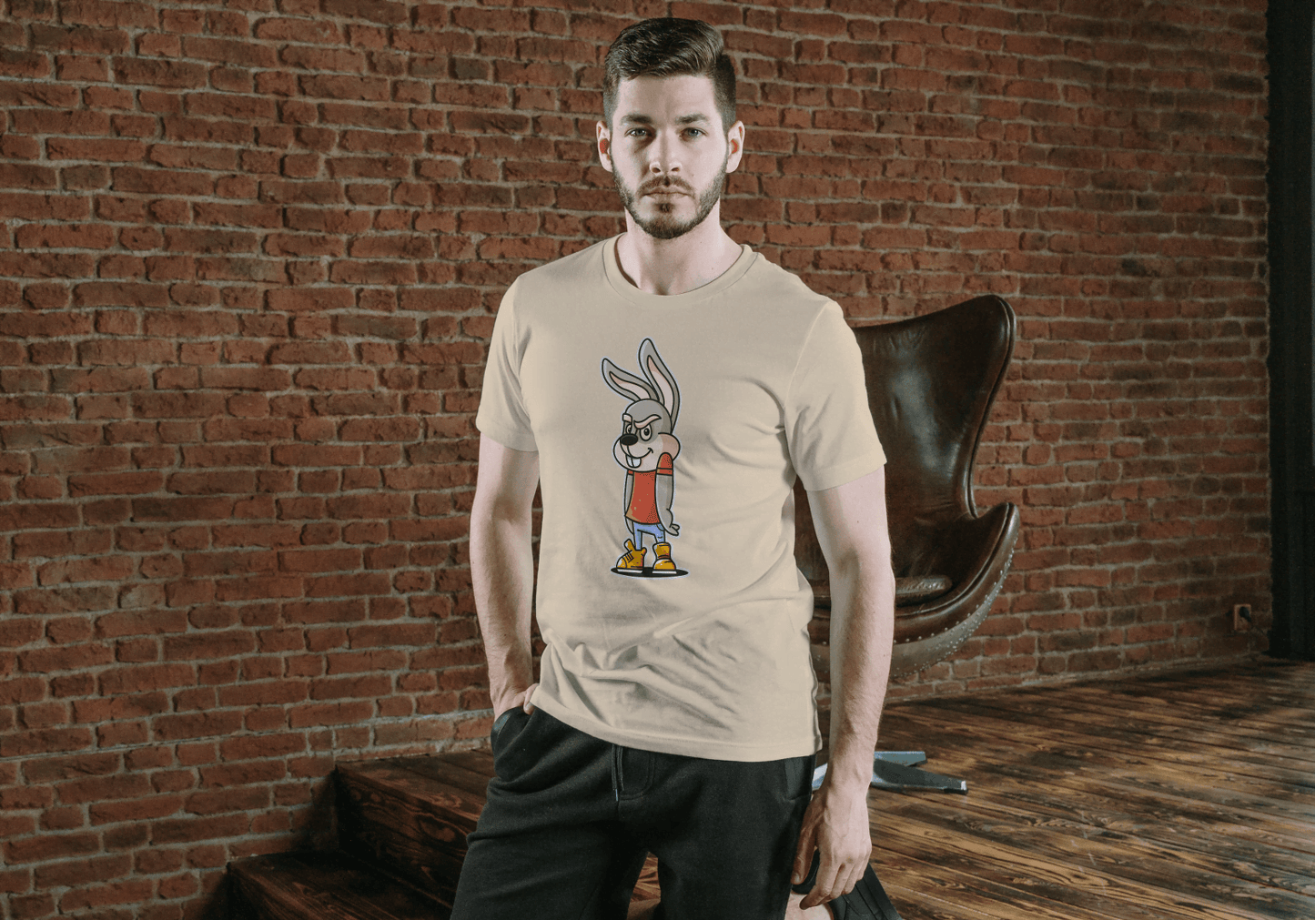 Funny Mischievous Bunny: Smart Character Tee - Essentia Attire