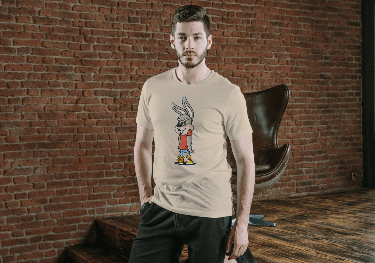 Funny Mischievous Bunny: Smart Character Tee - Essentia Attire