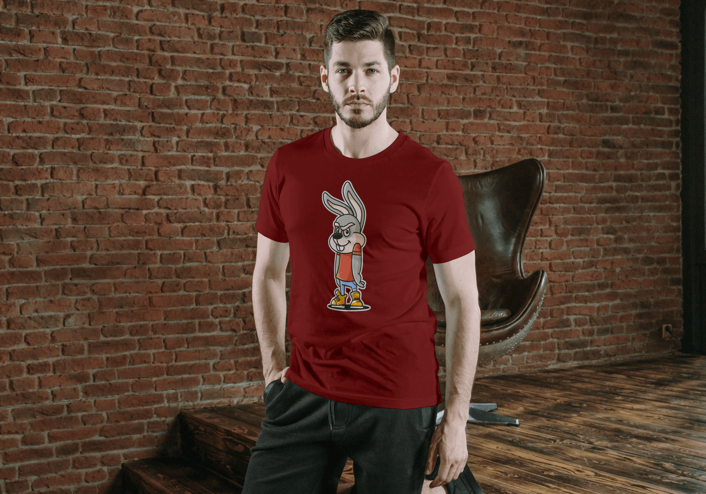 Funny Mischievous Bunny: Smart Character Tee - Essentia Attire