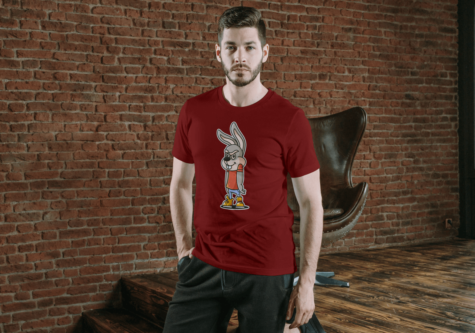 Funny Mischievous Bunny: Smart Character Tee - Essentia Attire