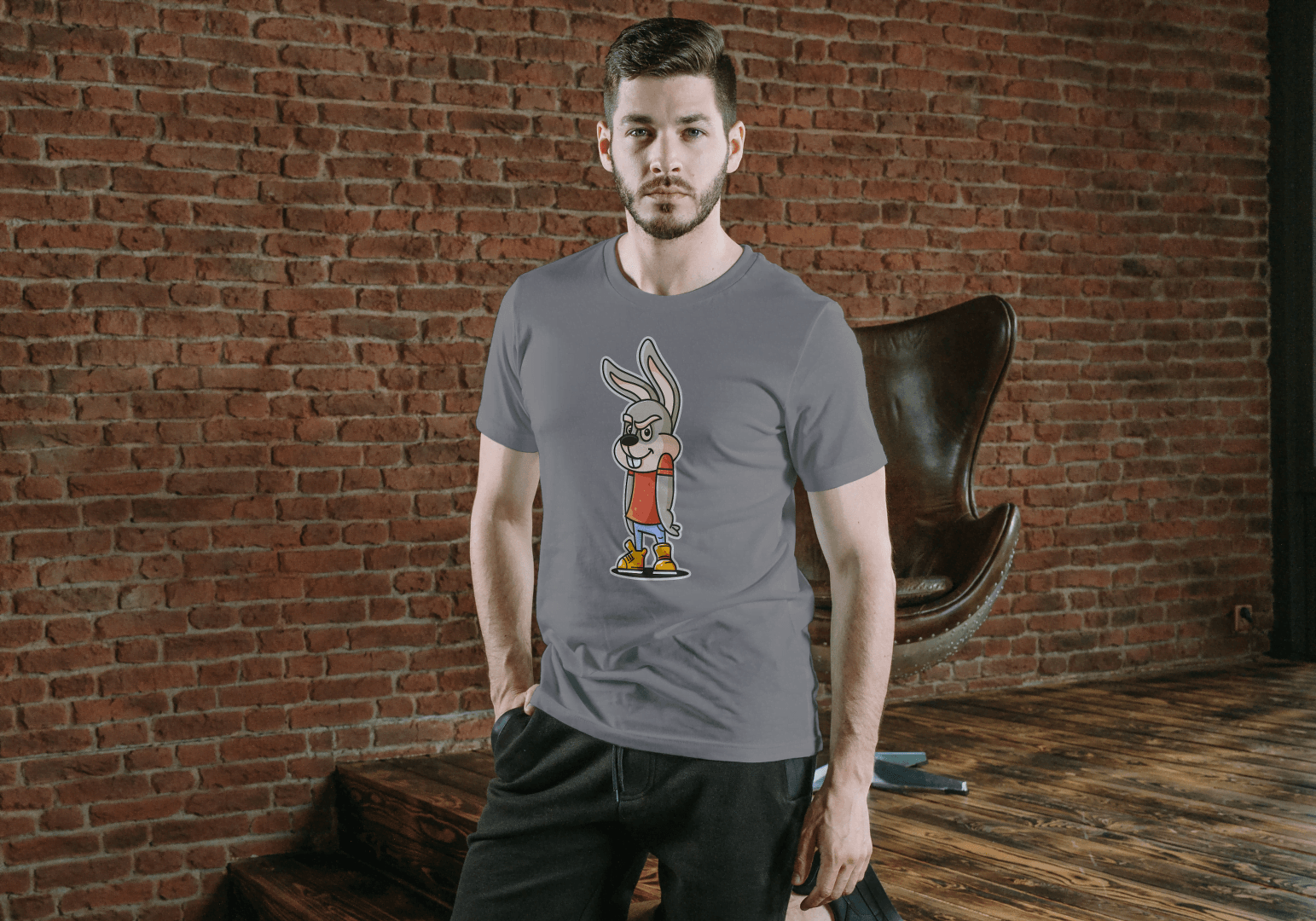 Funny Mischievous Bunny: Smart Character Tee - Essentia Attire