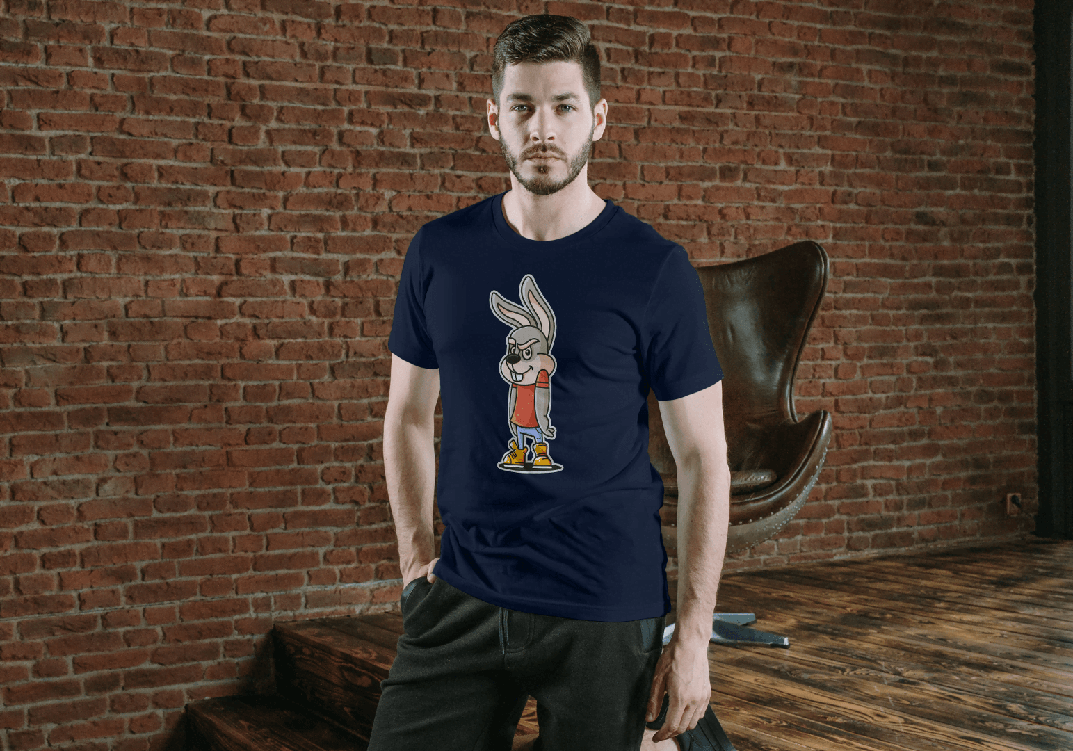 Funny Mischievous Bunny: Smart Character Tee - Essentia Attire
