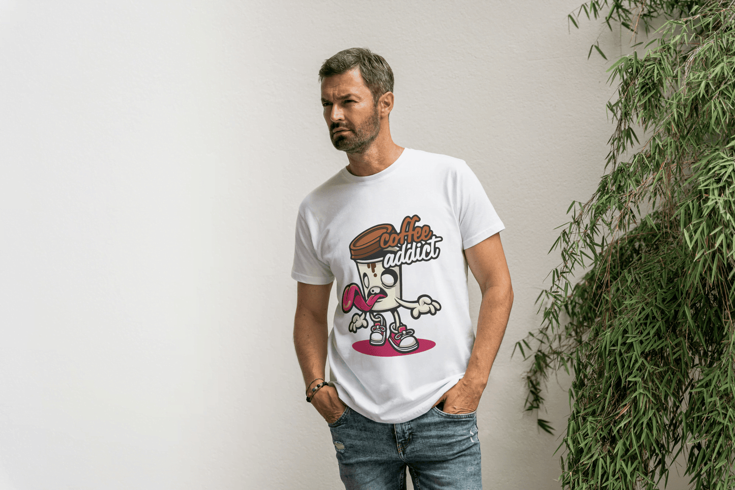 Coffee Addict Mug with Legs: Funny Foodie Design - Essentia Attire