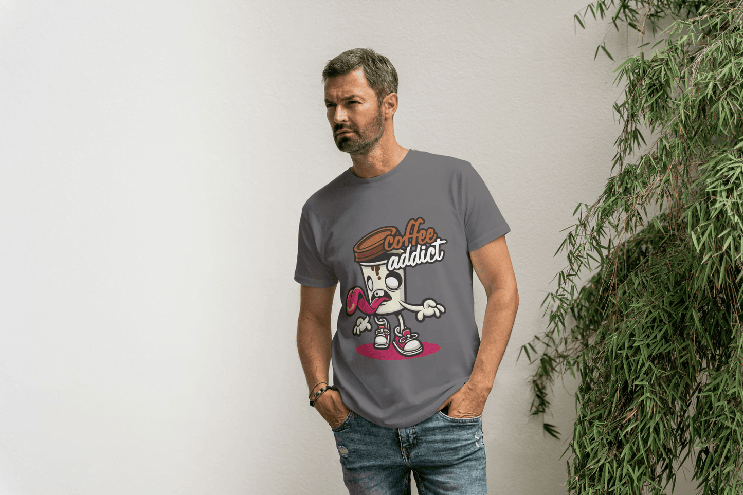 Coffee Addict Mug with Legs: Funny Foodie Design - Essentia Attire