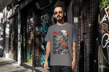 Funny Skateboard Werewolf: Halloween Wolf Graphic Tee - Essentia Attire