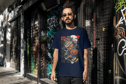 Funny Skateboard Werewolf: Halloween Wolf Graphic Tee - Essentia Attire