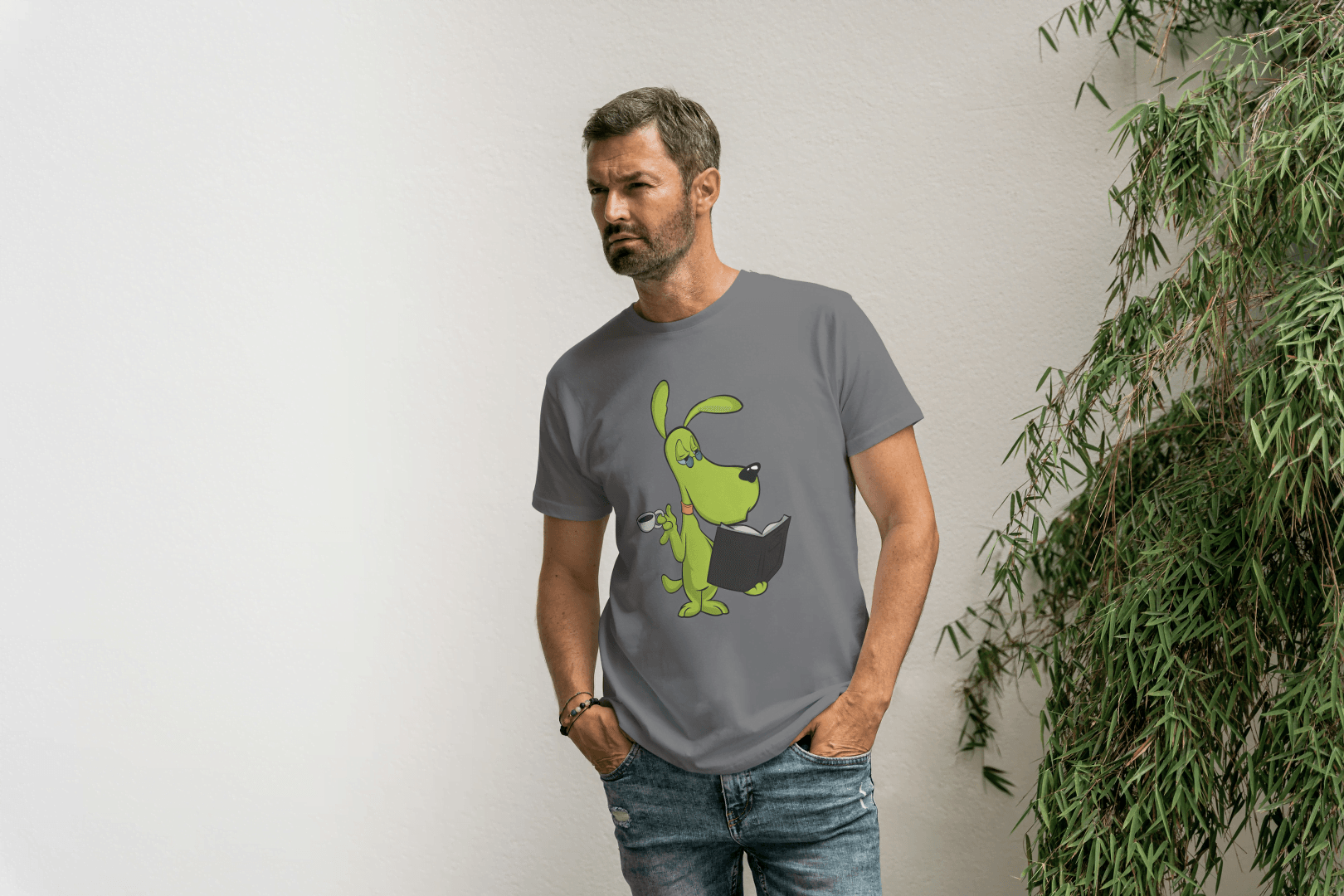 Funny Smart Dog: Coffee & Book Lover Canine Tee - Essentia Attire