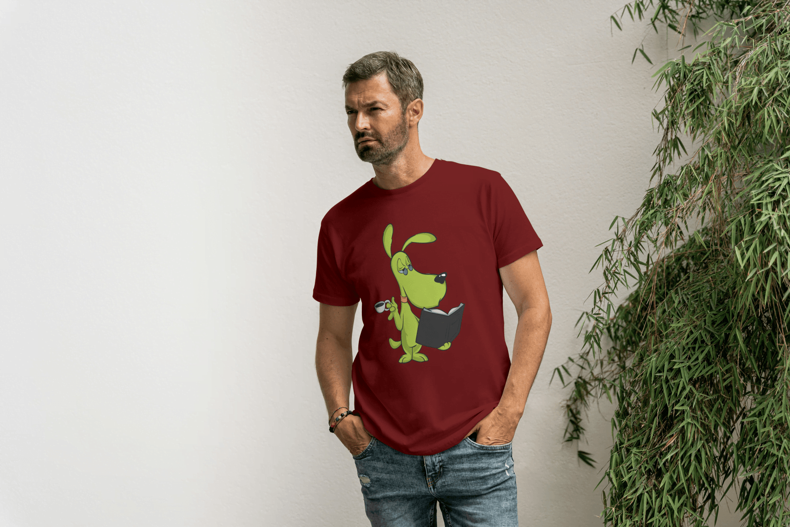 Funny Smart Dog: Coffee & Book Lover Canine Tee - Essentia Attire