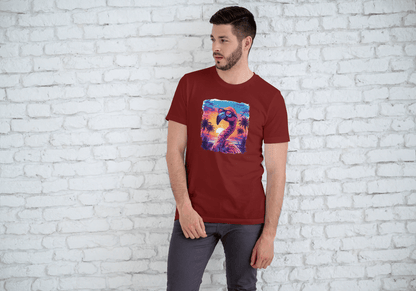 Cool Flamingo Sunset: Tropical Beach Graphic Tee - Essentia Attire