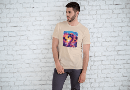 Cool Flamingo Sunset: Tropical Beach Graphic Tee - Essentia Attire