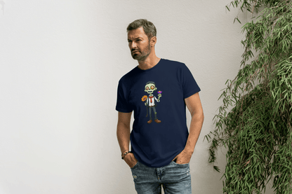 Cute Zombie with Flower: Funny Cartoon Tee - Essentia Attire