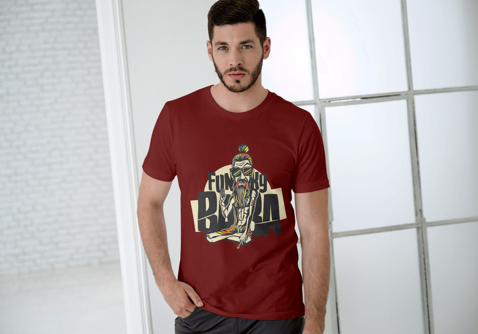 Funny Funky Baba: Cool Spiritual Guru Graphic Tee - Essentia Attire