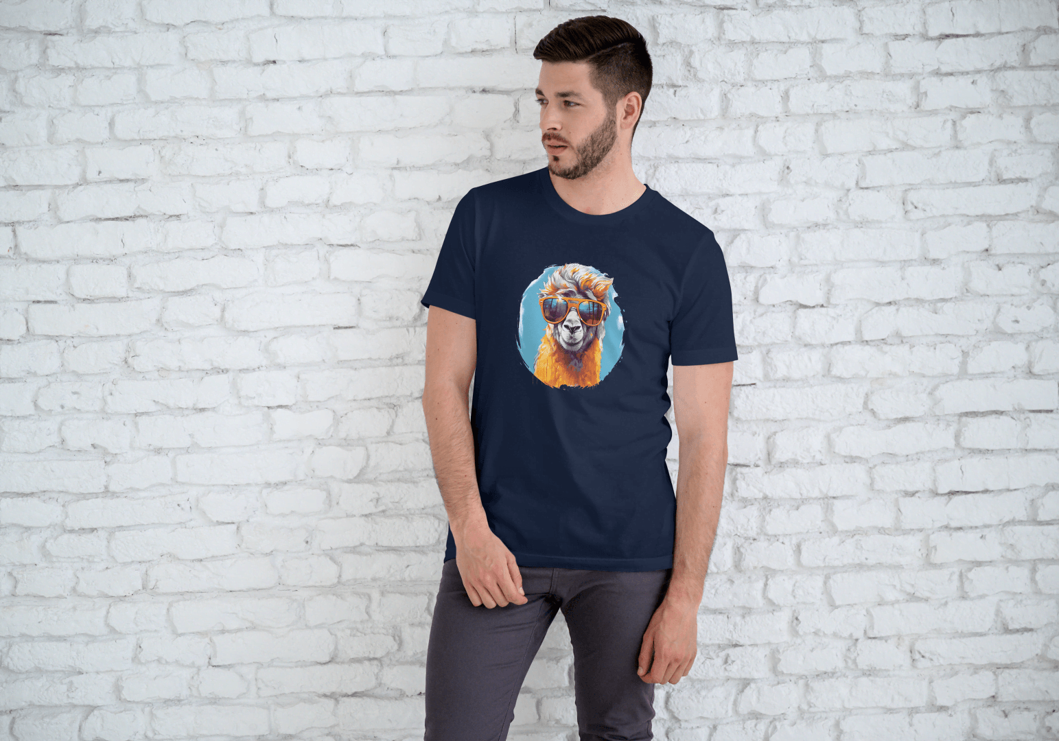 Cool Llama Sunglasses: Funny Animal Graphic Tee - Essentia Attire