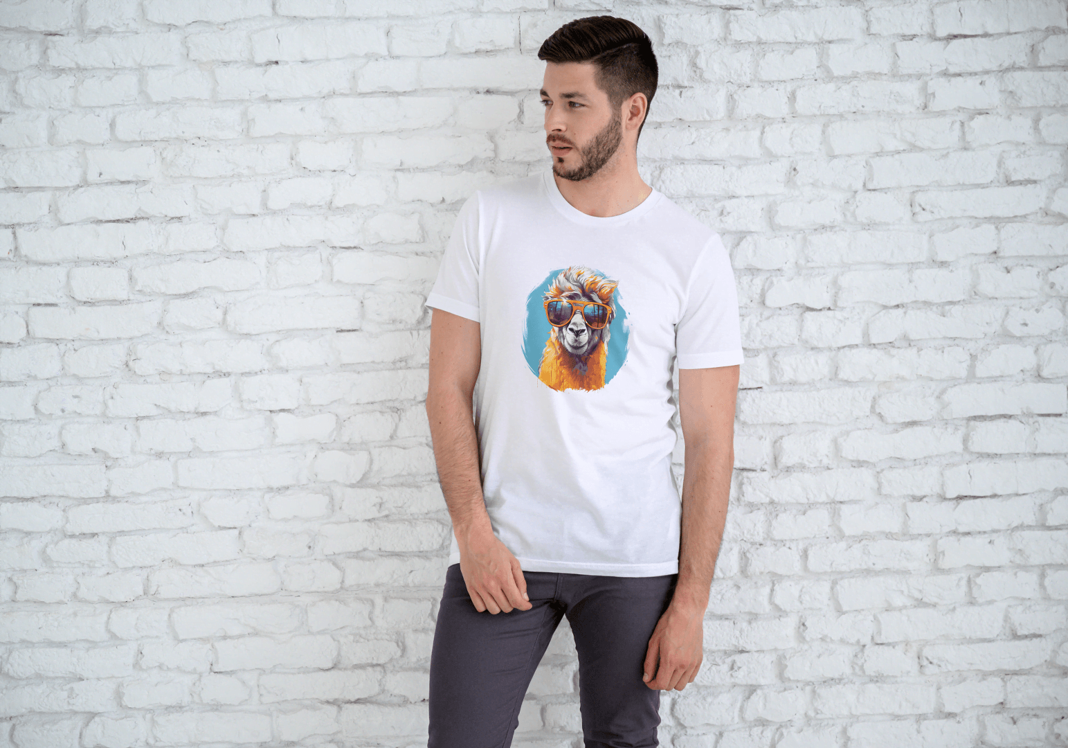 Cool Llama Sunglasses: Funny Animal Graphic Tee - Essentia Attire