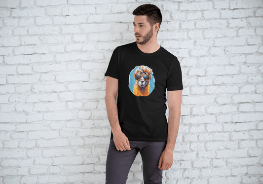 Cool Llama Sunglasses: Funny Animal Graphic Tee - Essentia Attire