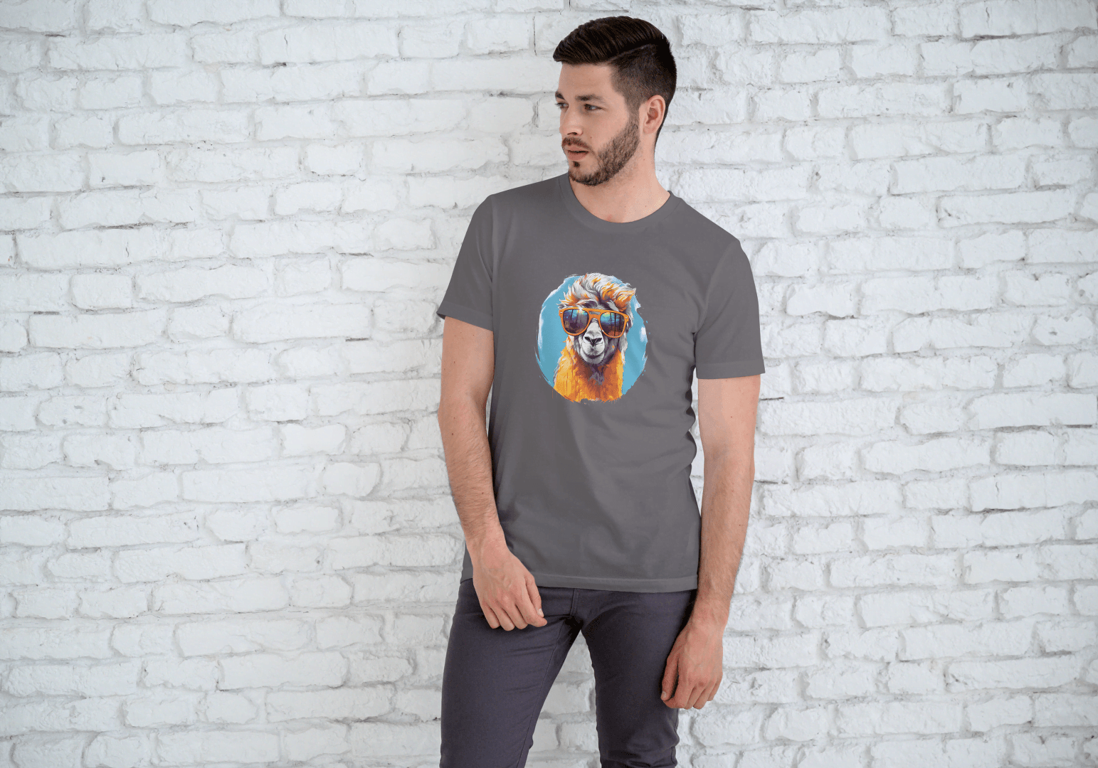 Cool Llama Sunglasses: Funny Animal Graphic Tee - Essentia Attire