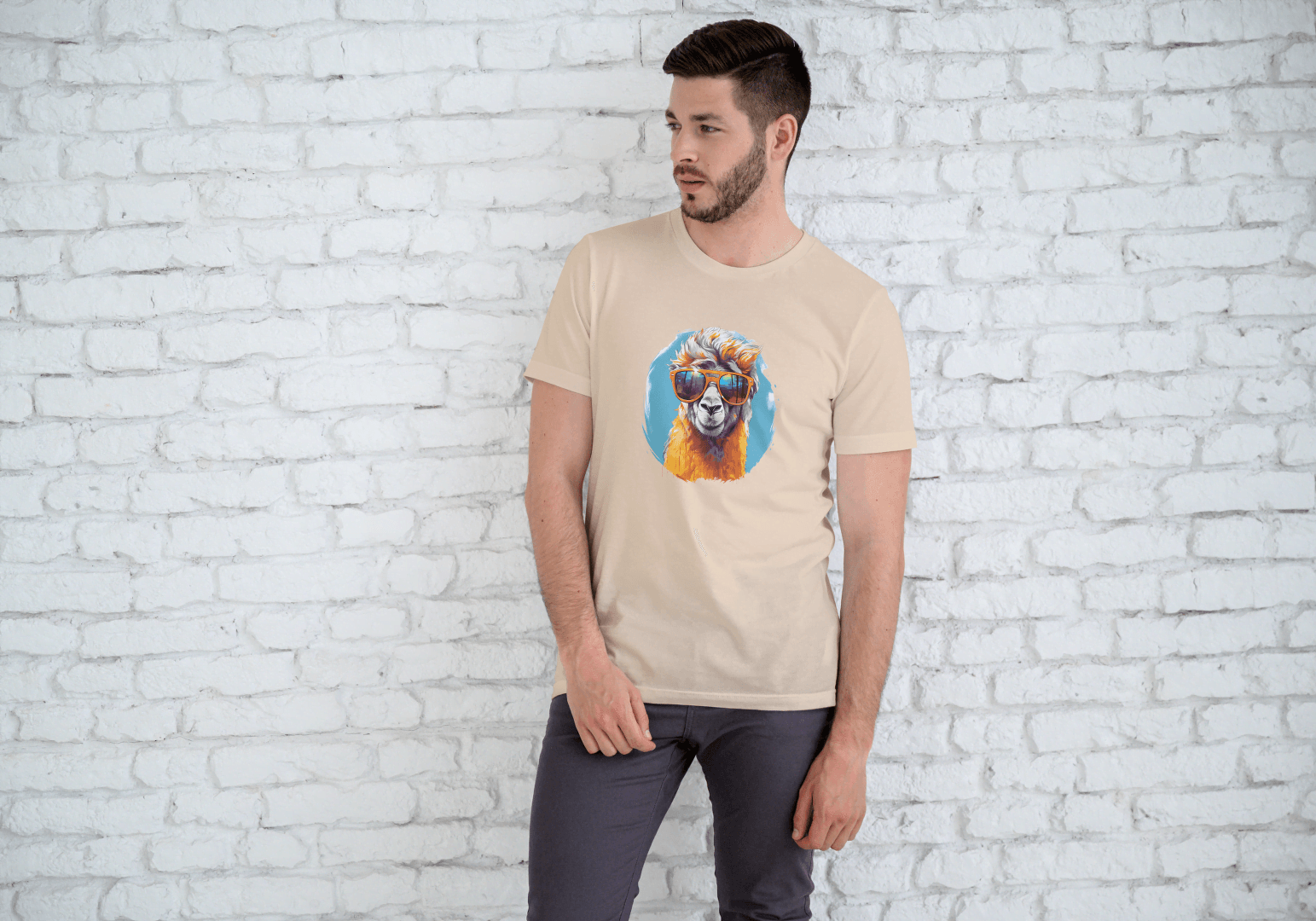 Cool Llama Sunglasses: Funny Animal Graphic Tee - Essentia Attire