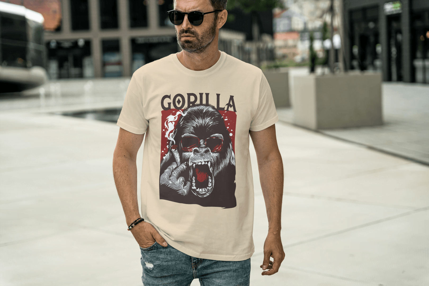 Smoking Gorilla Art: Unique Ape Beast Design - Essentia Attire