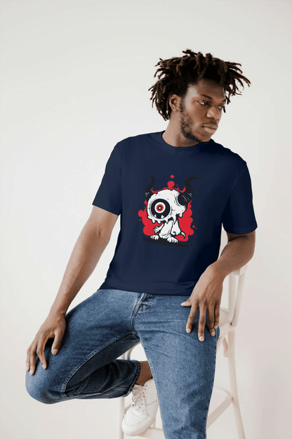 One-Eyed Horned Monster: Edgy Creature Graphic Tee - Essentia Attire