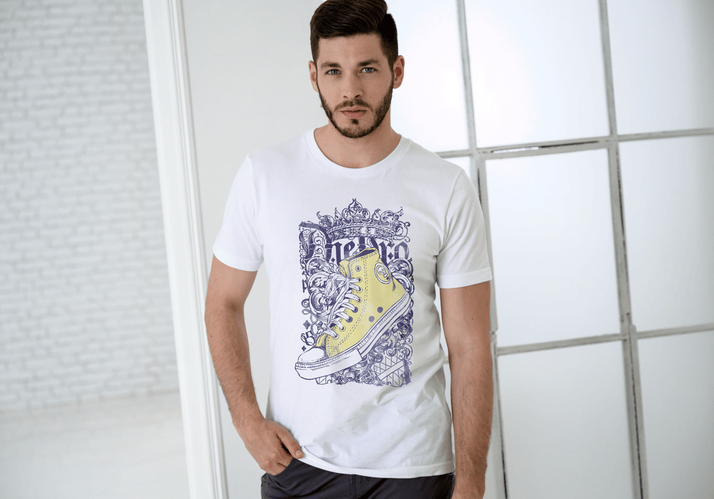 Crowned Sneaker Graphic: Retro Kickz King - Essentia Attire