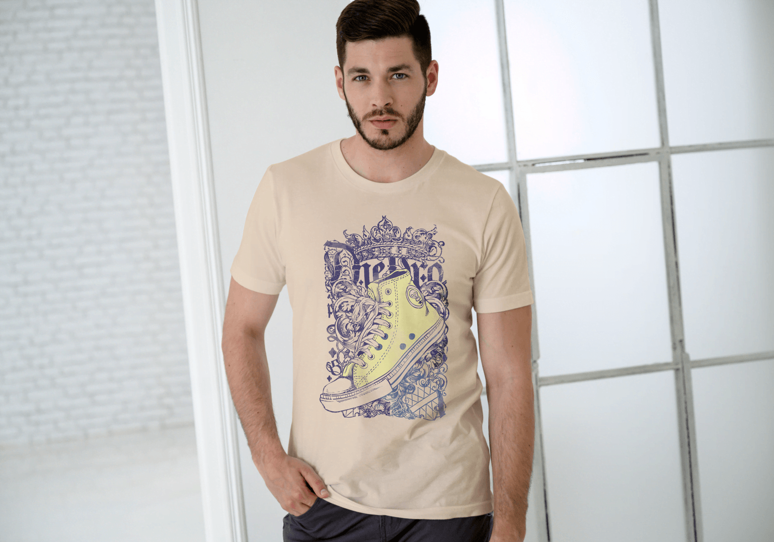 Crowned Sneaker Graphic: Retro Kickz King - Essentia Attire