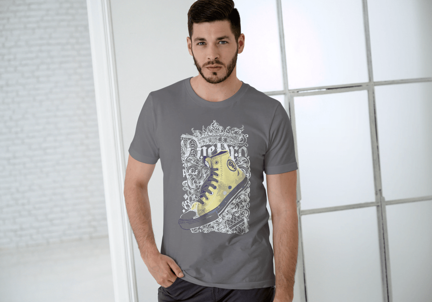 Crowned Sneaker Graphic: Retro Kickz King - Essentia Attire