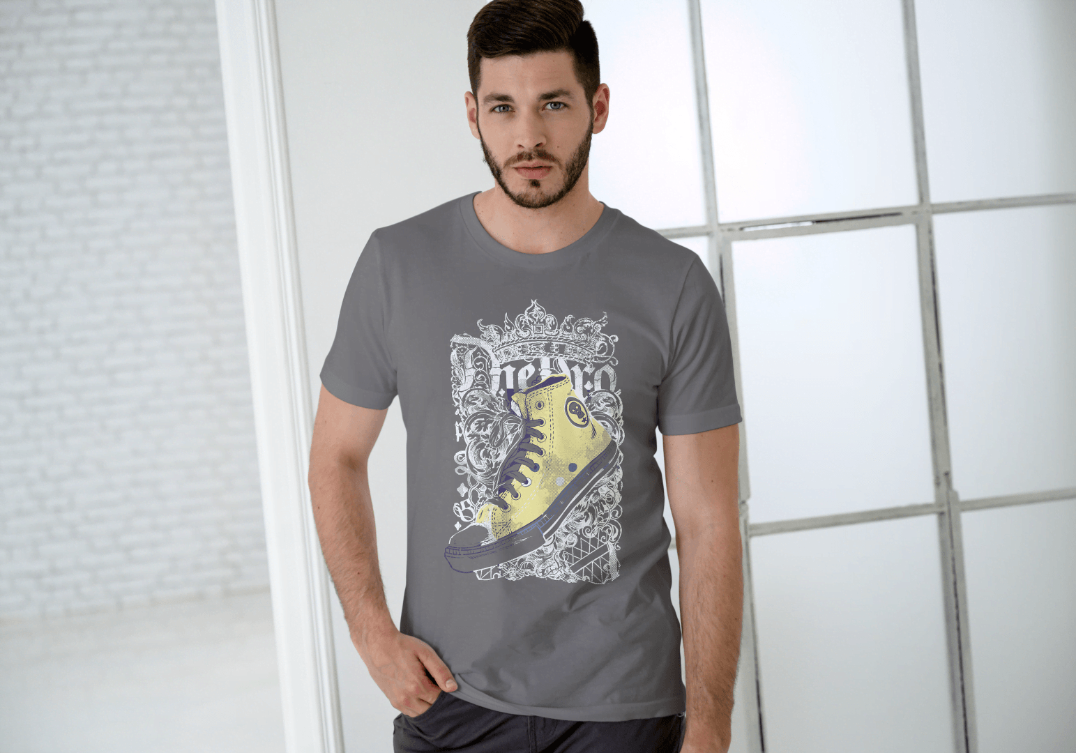 Crowned Sneaker Graphic: Retro Kickz King - Essentia Attire