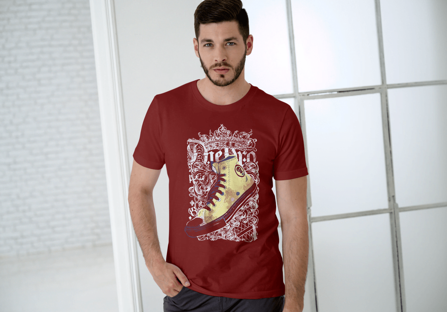 Crowned Sneaker Graphic: Retro Kickz King - Essentia Attire