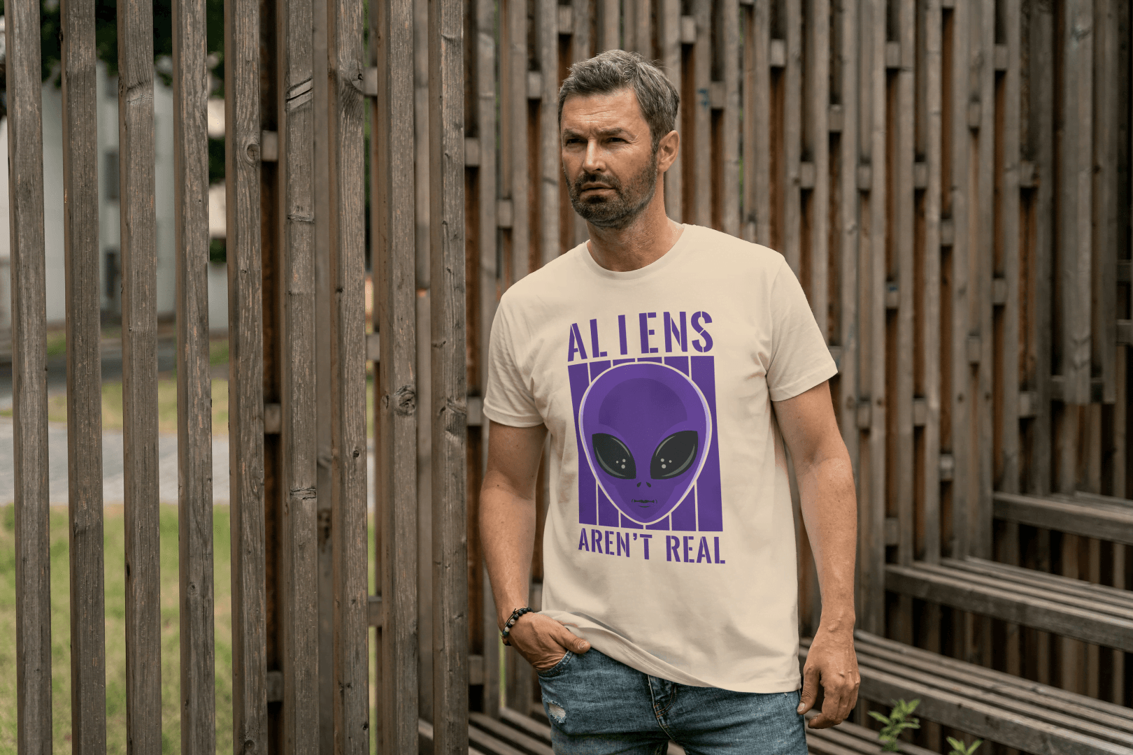Aliens Aren't Real: Funny Alien Head Graphic Tee - Essentia Attire