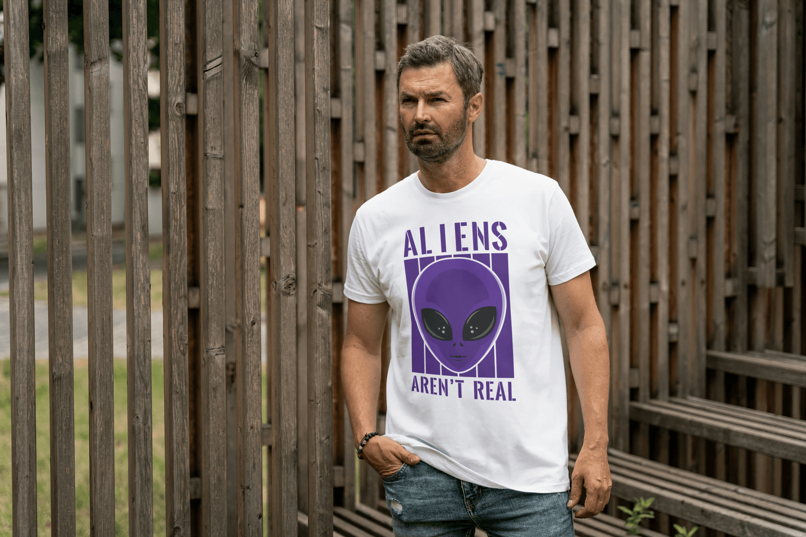Aliens Aren't Real: Funny Alien Head Graphic Tee - Essentia Attire