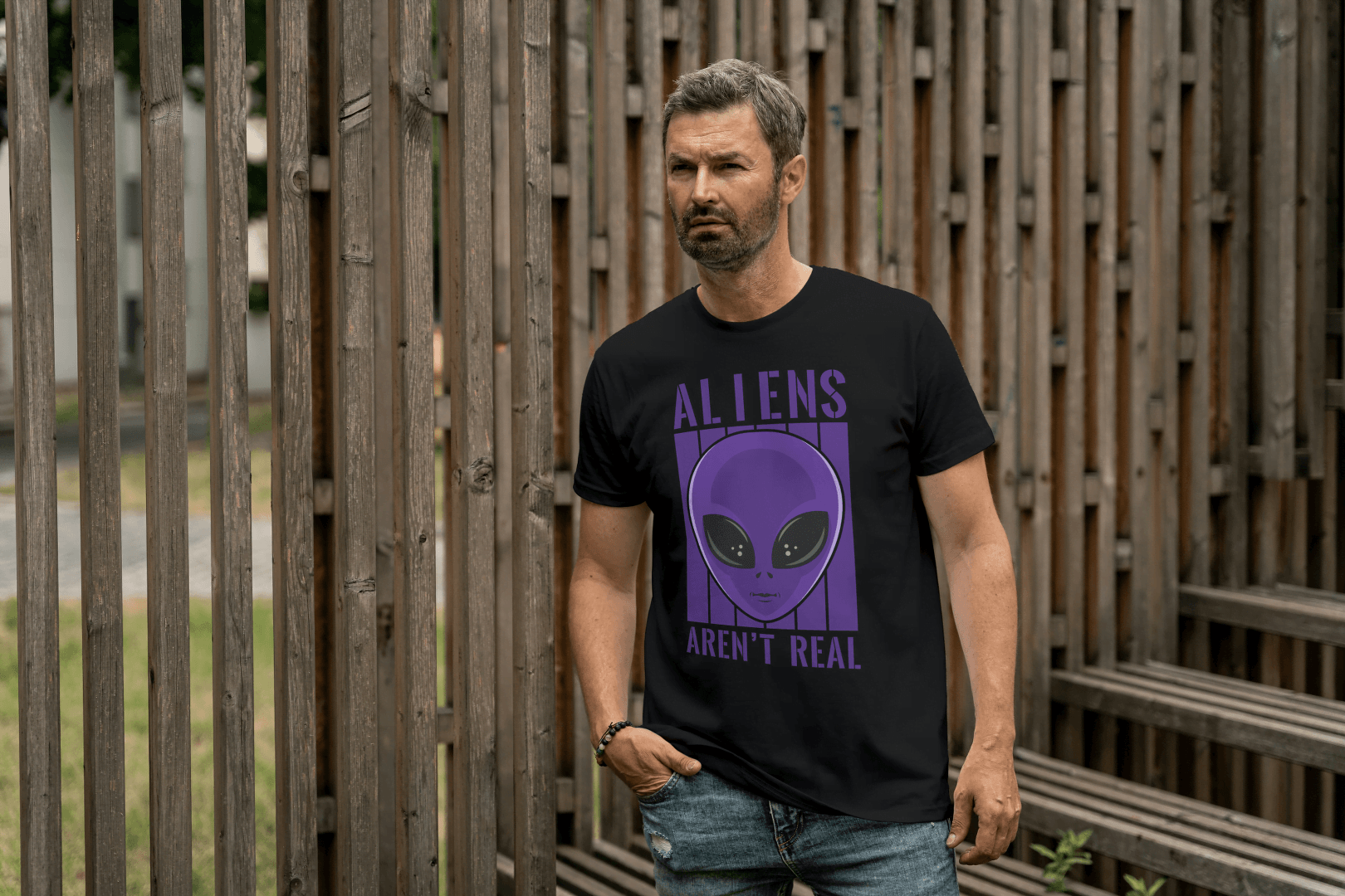 Aliens Aren't Real: Funny Alien Head Graphic Tee - Essentia Attire