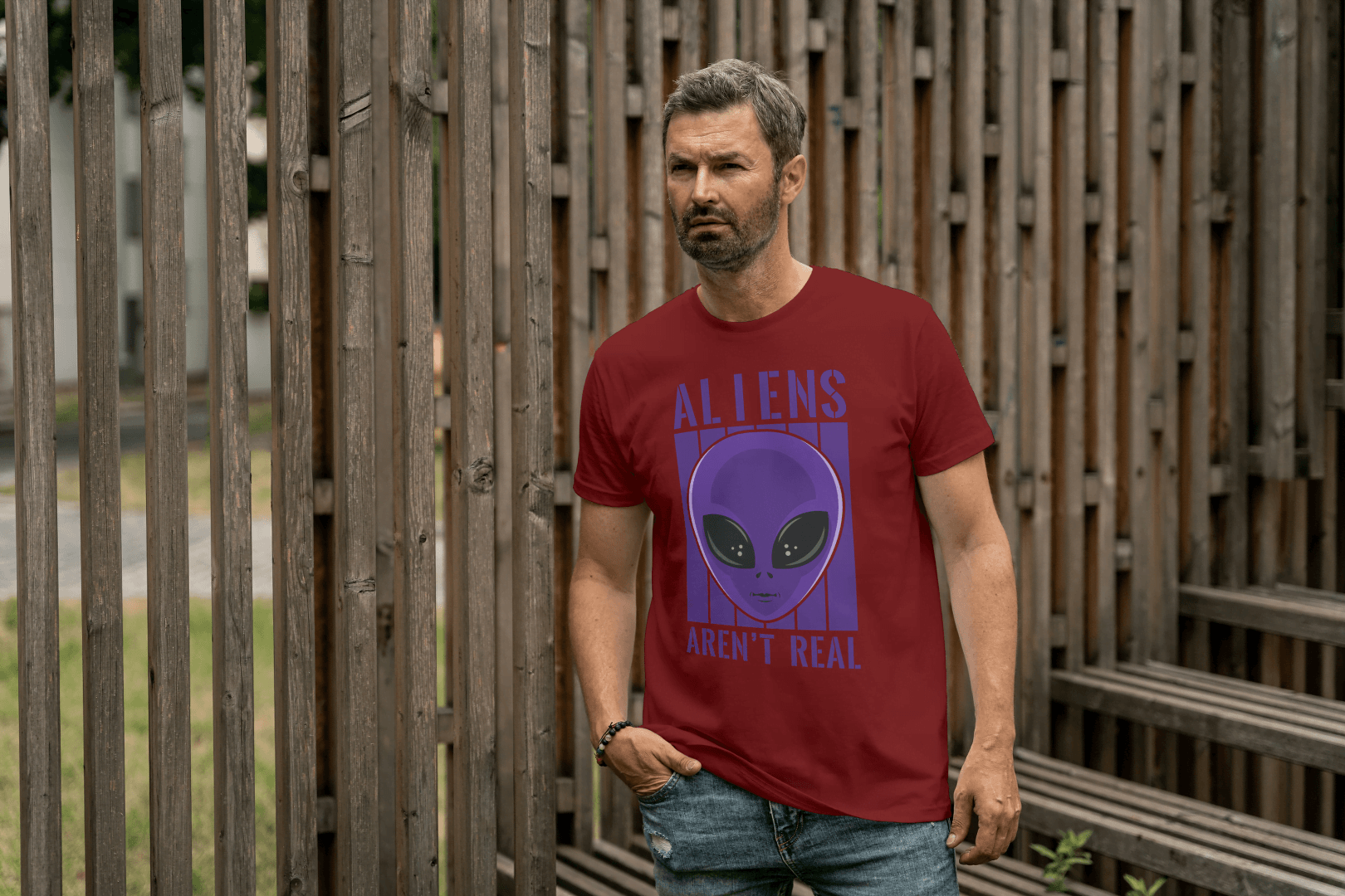 Aliens Aren't Real: Funny Alien Head Graphic Tee - Essentia Attire