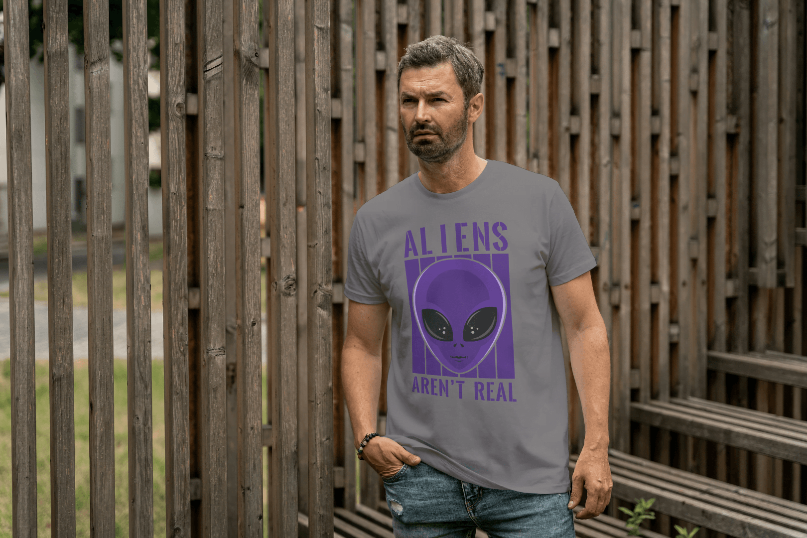 Aliens Aren't Real: Funny Alien Head Graphic Tee - Essentia Attire