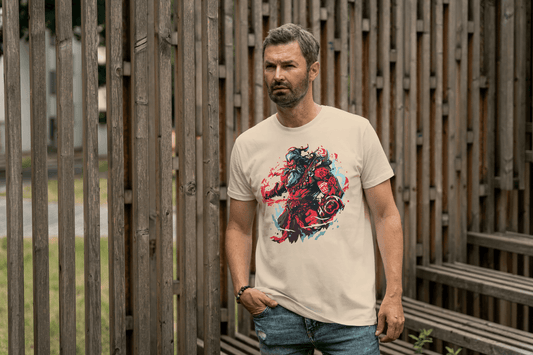 Fantasy Warrior Demon: Mythological Beast Graphic Tee - Essentia Attire