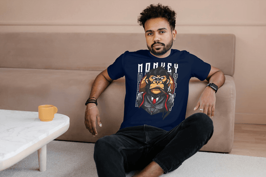 Gangster Monkey Tee: Suited Ape Design - Essentia Attire