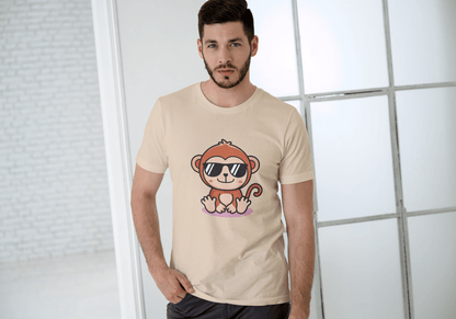 Cute Monkey Chilling: Cool Animal Graphic Tee - Essentia Attire
