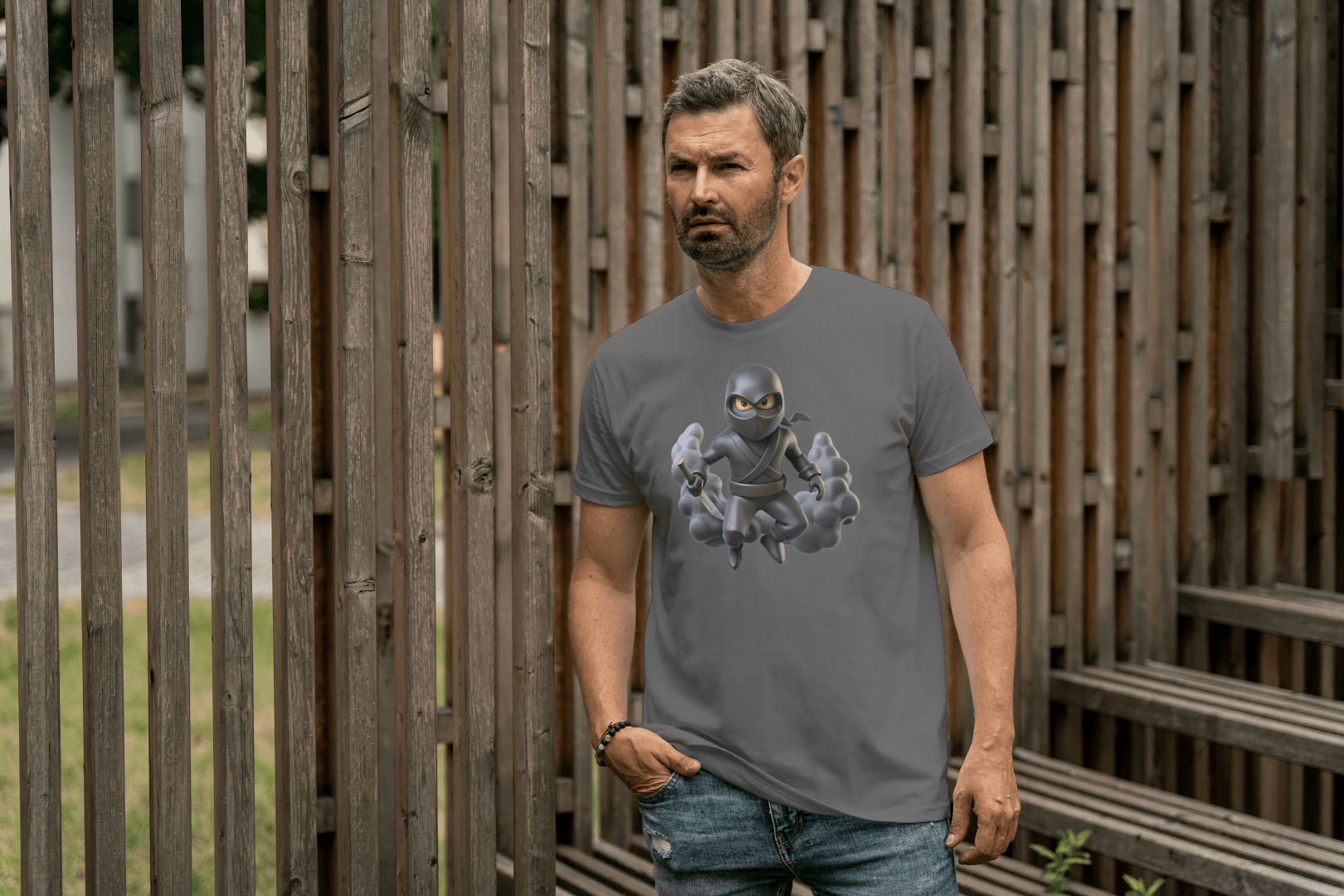 Cute Ninja Warrior: Cartoon Stealth Fighter Tee - Essentia Attire