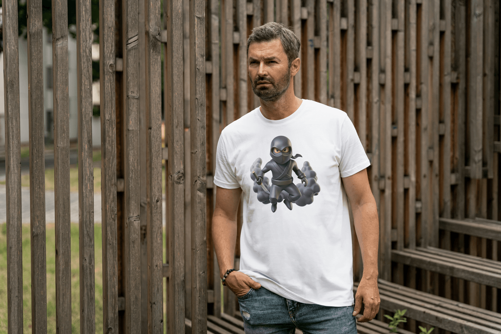 Cute Ninja Warrior: Cartoon Stealth Fighter Tee - Essentia Attire