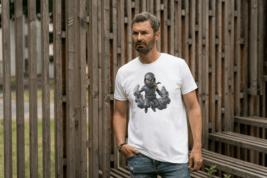 Cute Ninja Warrior: Cartoon Stealth Fighter Tee - Essentia Attire