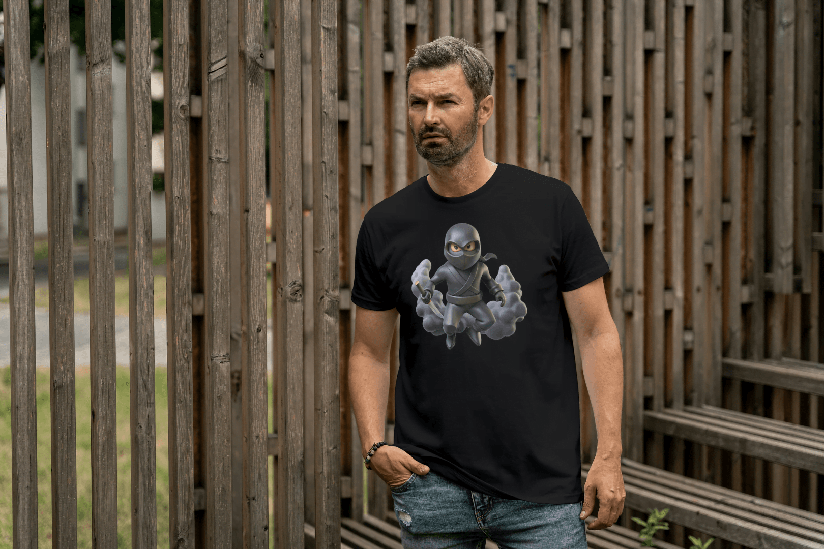 Cute Ninja Warrior: Cartoon Stealth Fighter Tee - Essentia Attire