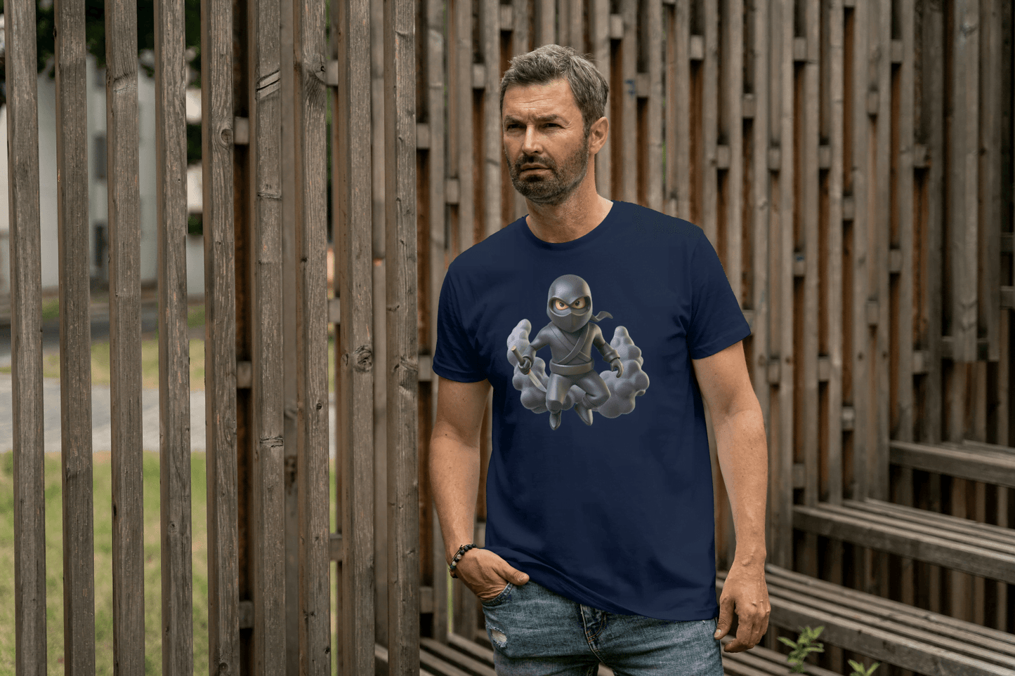 Cute Ninja Warrior: Cartoon Stealth Fighter Tee - Essentia Attire