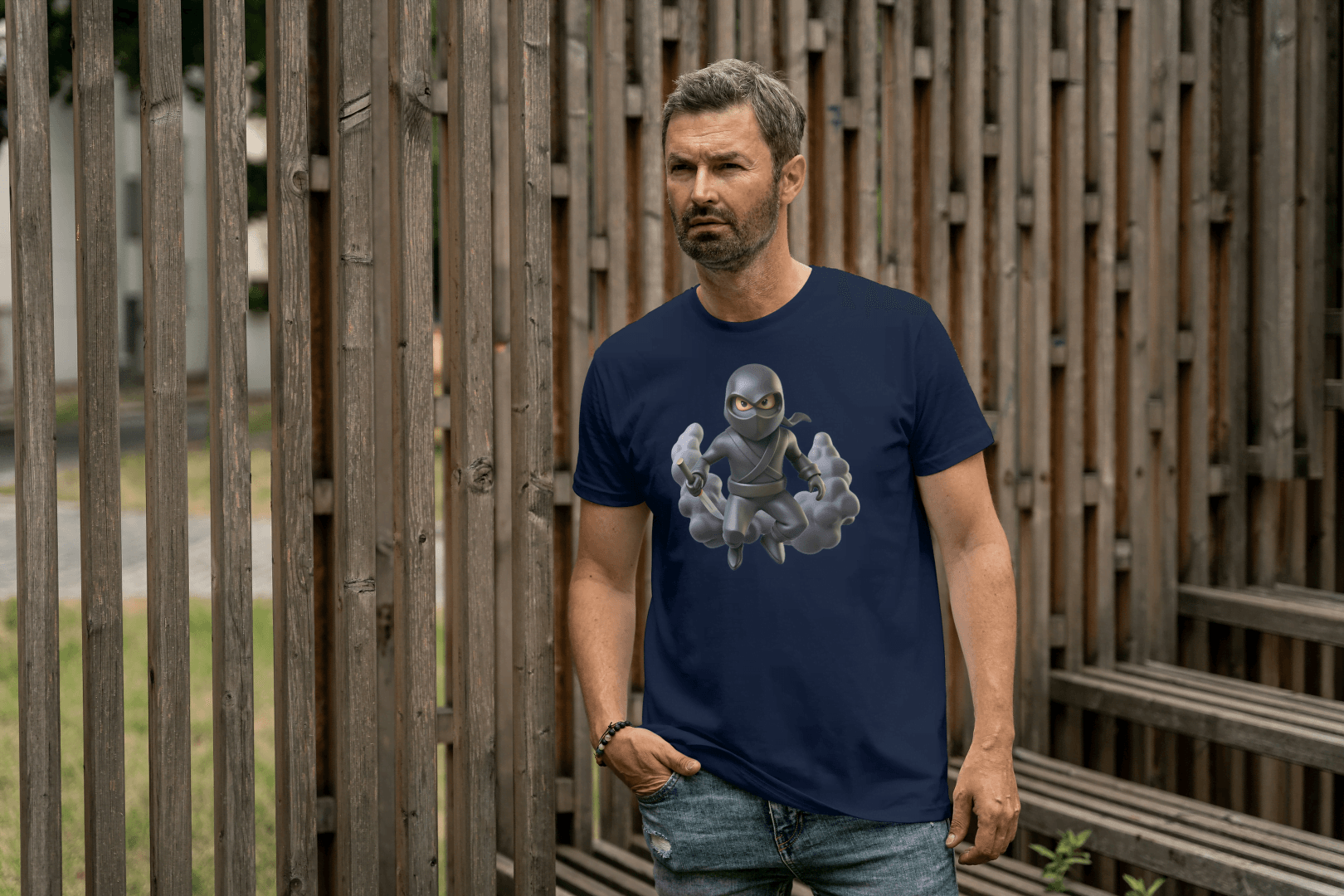Cute Ninja Warrior: Cartoon Stealth Fighter Tee - Essentia Attire