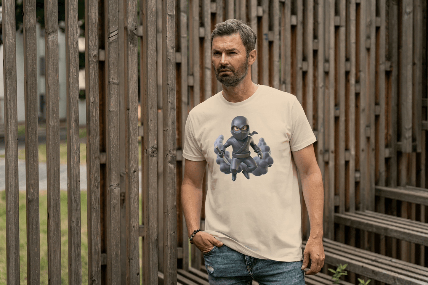 Cute Ninja Warrior: Cartoon Stealth Fighter Tee - Essentia Attire