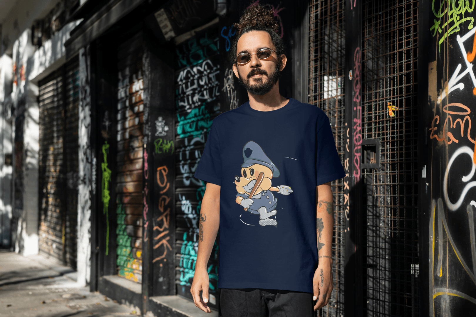Classic Police Pup: Unique Old-School Cartoon - Essentia Attire