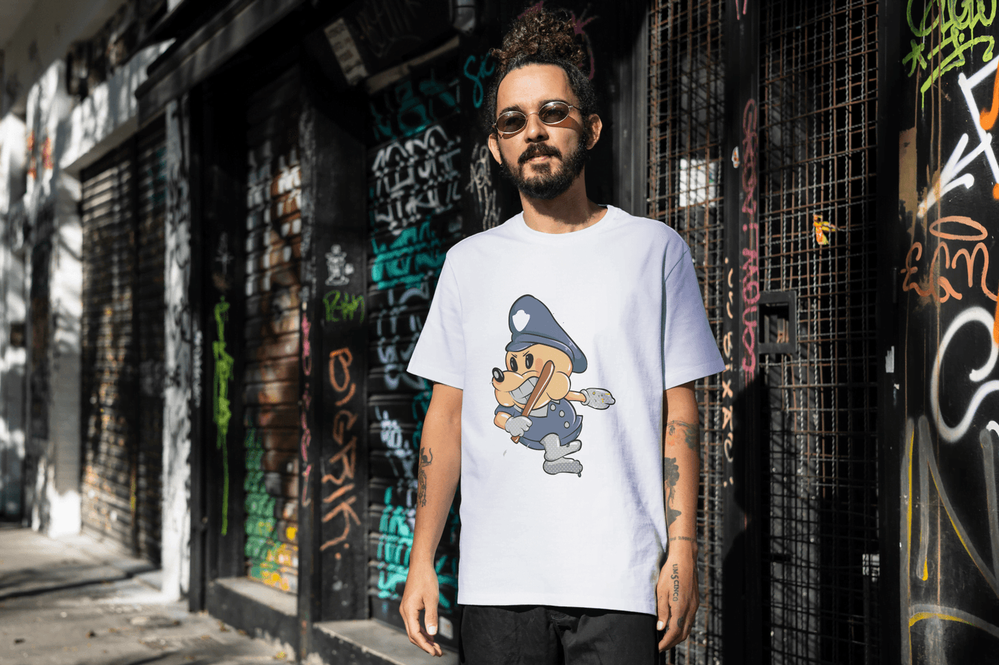 Classic Police Pup: Unique Old-School Cartoon - Essentia Attire