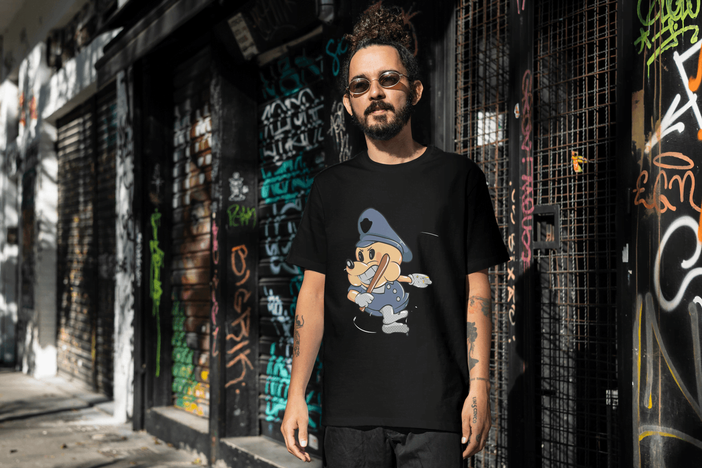 Classic Police Pup: Unique Old-School Cartoon - Essentia Attire